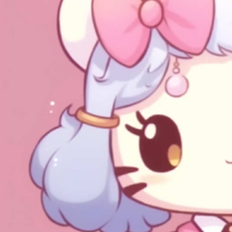 Two Hello Kitty characters, donned in chefs' attire, baking together. matching hello kitty pfp for besties pfp for discord.