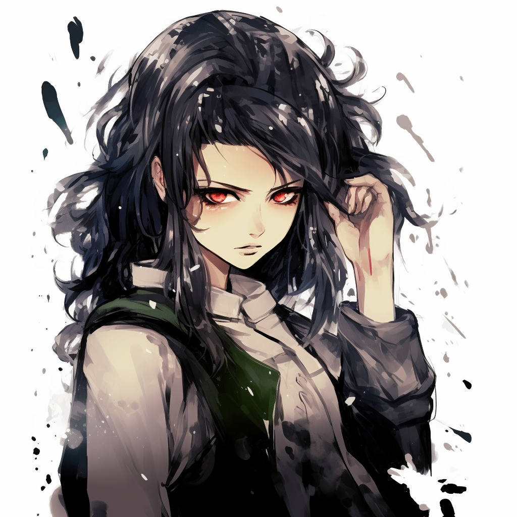 Eren from Attack on Titan, represented in a gloomy color palette with deep shadings and rough textures. top grunge anime aesthetic