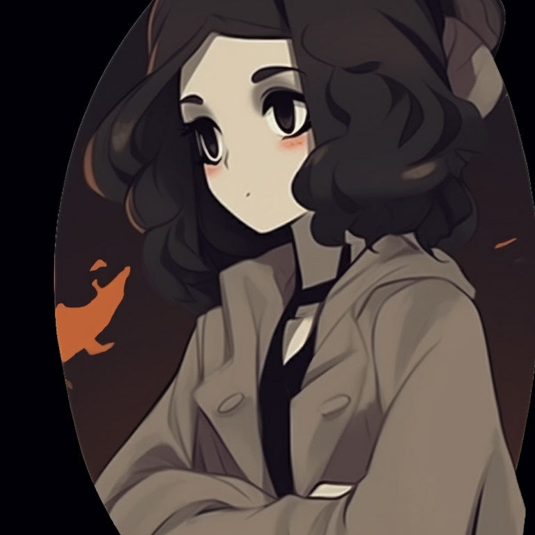 Two characters dressed as classic horrors, bold lines and muted earthy tones. diverse halloween matching pfp pfp for discord.