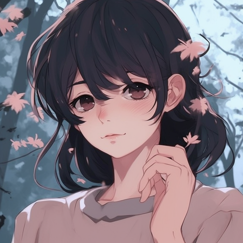 Close-look female anime character under starry sky, use of gradient colors and sparkles in eyes. aesthetic anime pfp wallpapers pfp for discord.