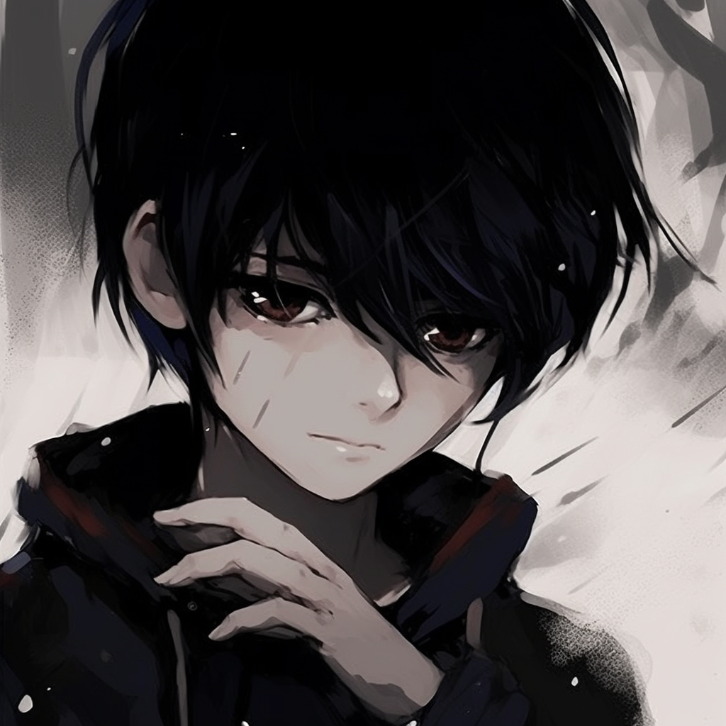 Anime character with captivating large eyes, made even more striking with bold inking and use of deep colors. aesthetic anime pfp compilation