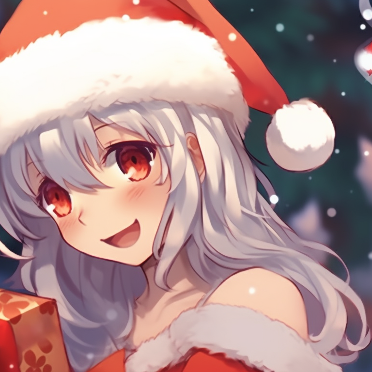 Two characters in a snowy landscape, muted colors and elegant lines. wonderful matching christmas pfp aesthetic pfp for discord.