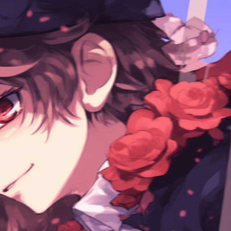 Two characters from fantasy genre, radiant auras with contrasting colors. shojo anime matching pfp couple pfp for discord.