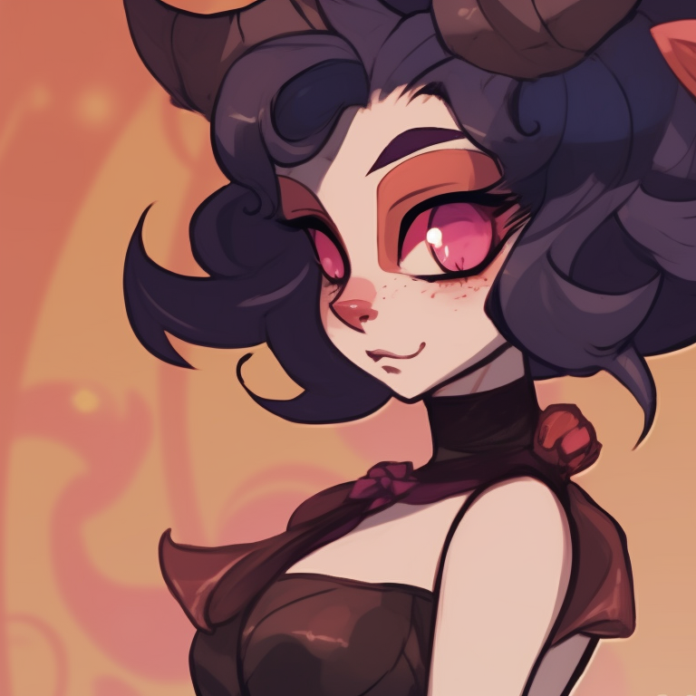 Moxxie and Millie in a side view with intense expressions, their eyes locked, pastel colors and detailed shading. design ideas for moxxie and millie pfp pfp for discord.