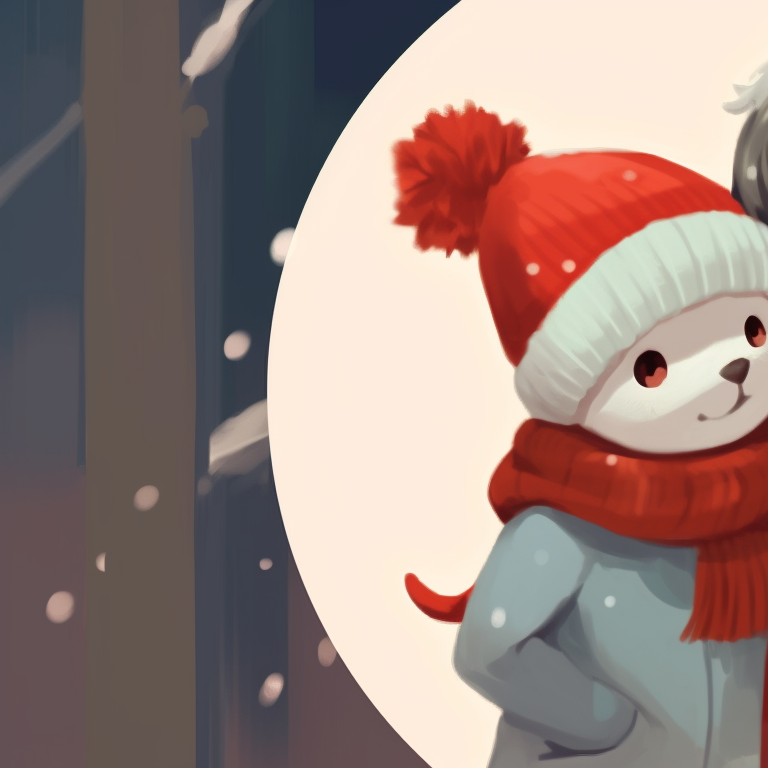 Two characters with hot beverages, muted colors and cozy vibe. essential matching christmas pfp for discord pfp for discord.