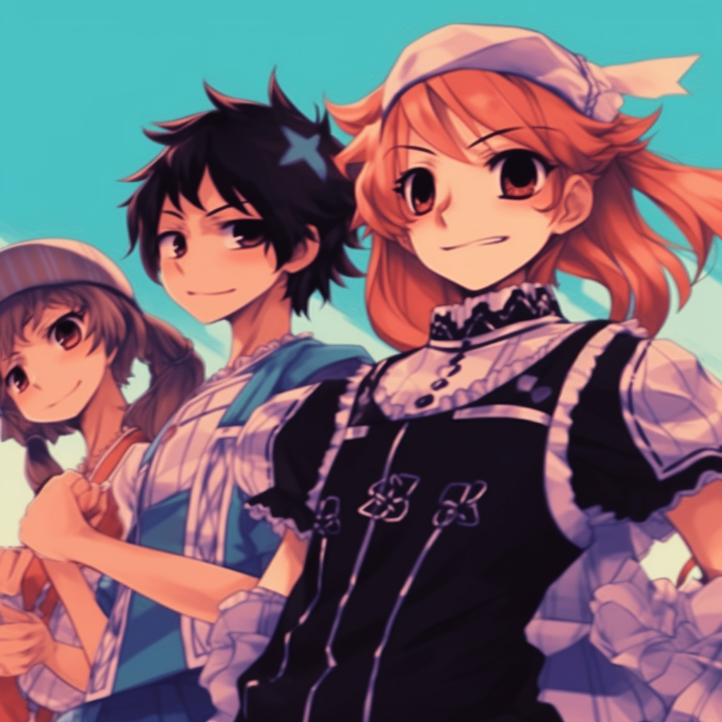 Haikyuu characters in matching jerseys, vibrant colors and dynamic poses. unforgettable matching anime pfp for friends