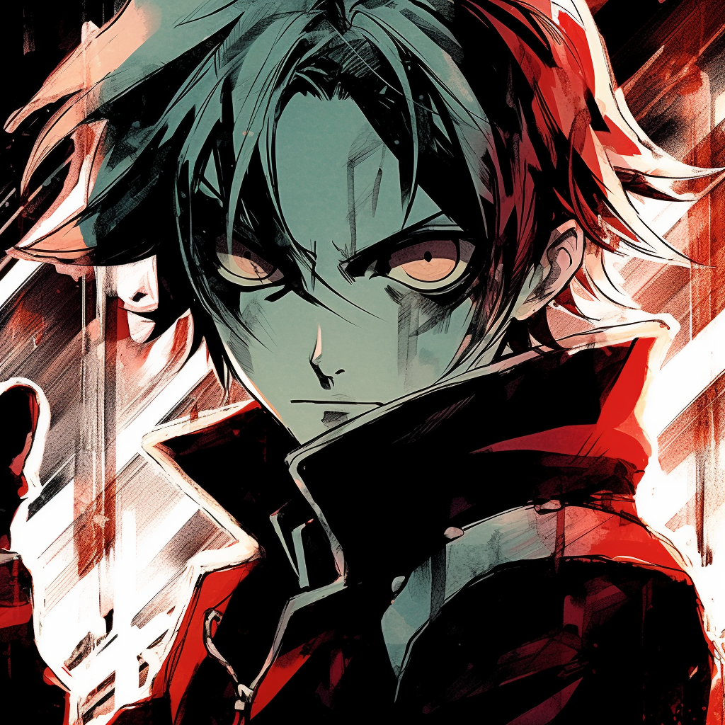 Close-up of Edward Elric's striking stare, high contrast and sharp details. manga anime pfp for boys pfp for discord.