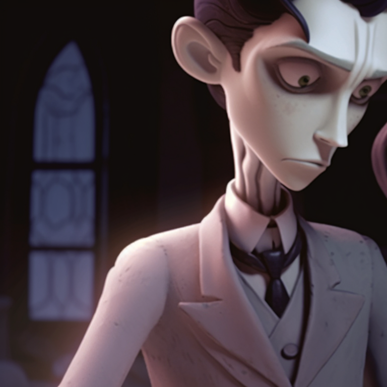 Close-up of Victor and Emily, emphasizing facial features and expressions. victor and emily corpse bride matching pfp pfp for discord.