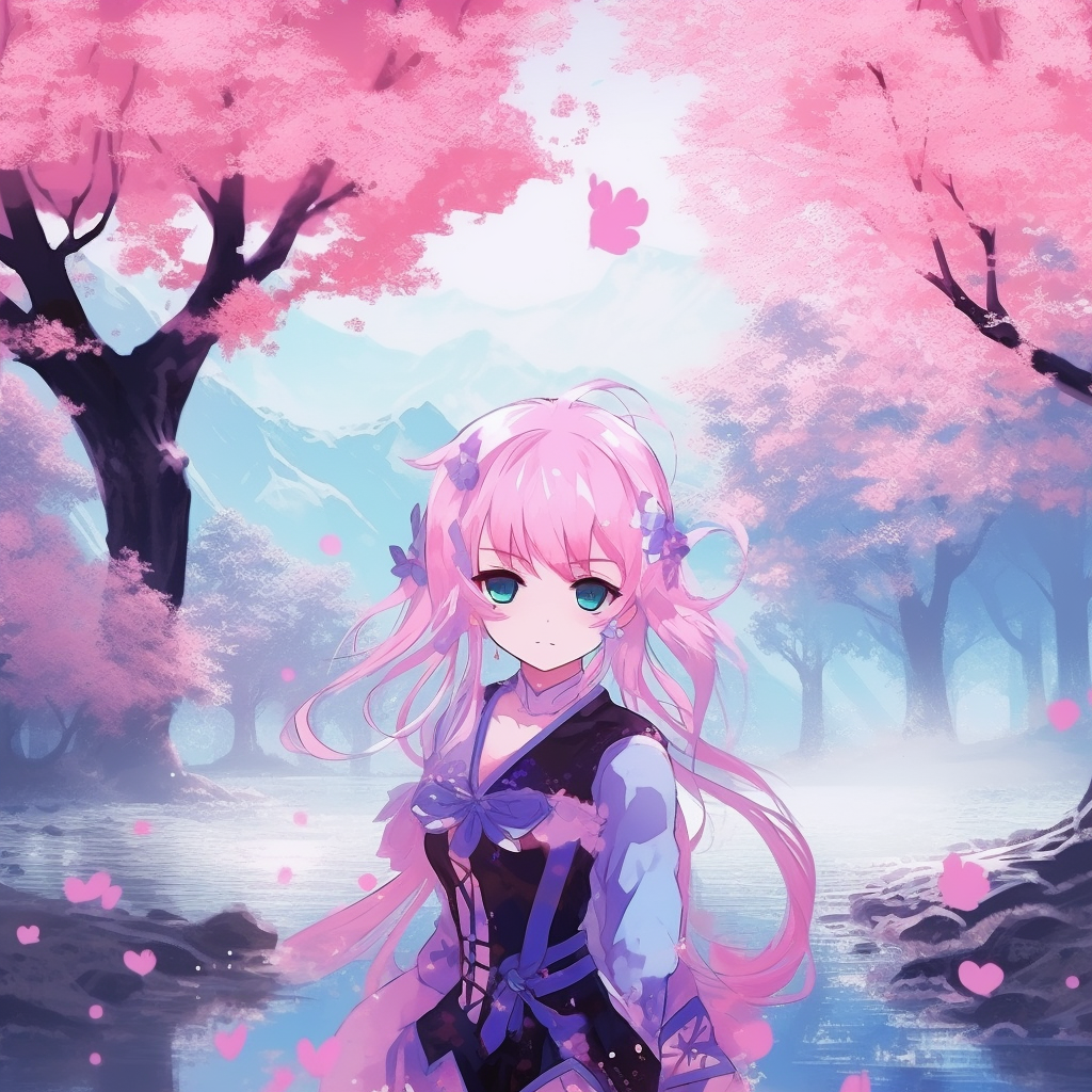 Relaxing scene with Sakura, soft glow and tranquil environment. unique anime aesthetic pfp selections
