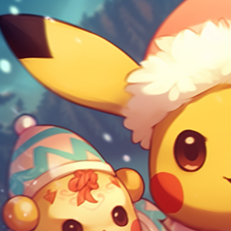 Bulbasaur decorated like a Christmas tree and Squirtle built into a snowman, featured in a snowflake border. top matching christmas pokemon pfp for kids pfp for discord.