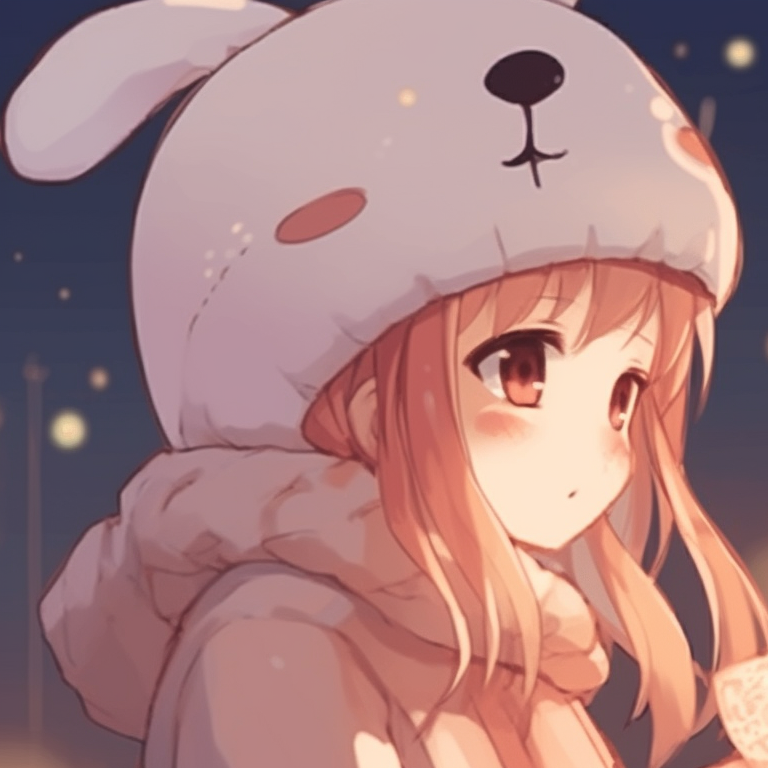 Two characters with jingle bells, detailed art style, cheerful expressions. matching cute christmas pfp aesthetic ideas pfp for discord.