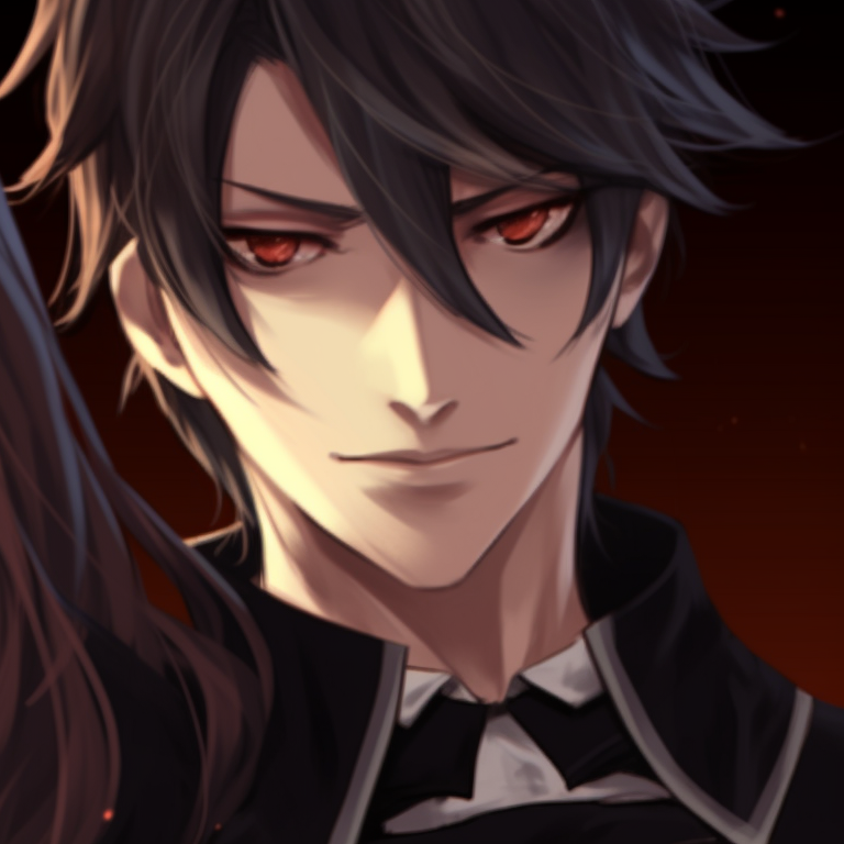 Two characters, gothic style and intense gaze, standing face-to-face. jjk matching pfp halloween theme collection pfp for discord.