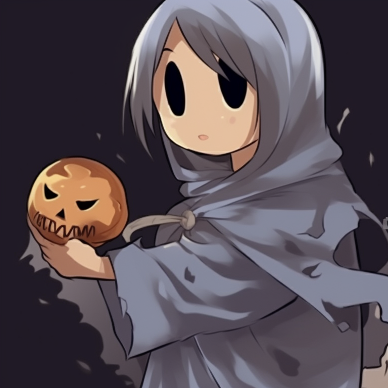 Two characters in ghost costumes, earth tones and sketch-like style. classic halloween matching pfp pfp for discord.