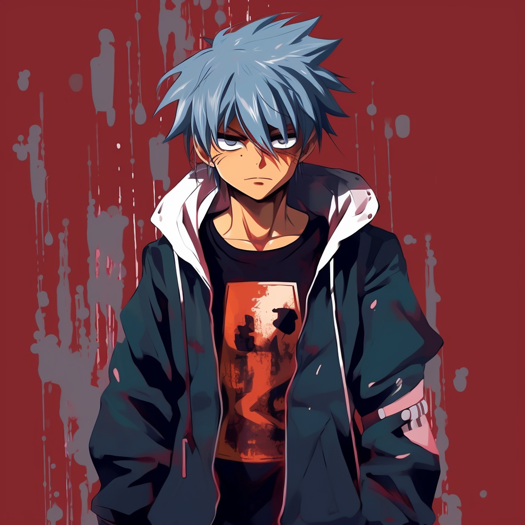 Detailed close-up of Todoroki in drip attire, showcasing the merging of anime style and streetwear chic. charming drip anime characters pfp for discord.