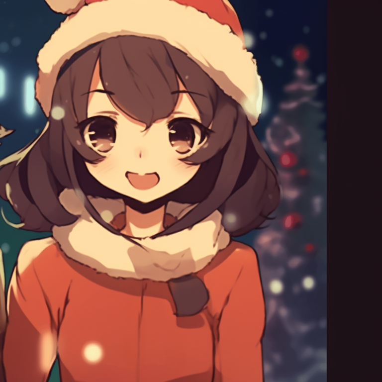 Embrace in the falling snow, high contrast lighting and increased saturation. best matching christmas pfp gif pfp for discord.