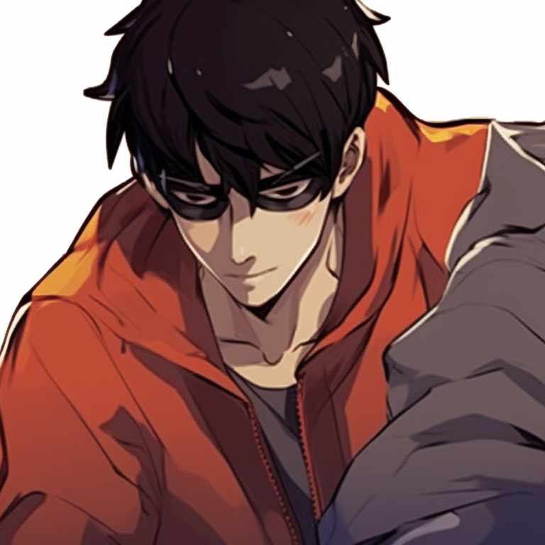 Two male characters under a twilight sky, muted colors and a tranquil mood. custom bl matching pfp pfp for discord.