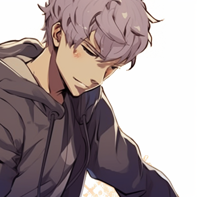 Two male characters under a twilight sky, muted colors and a tranquil mood. custom bl matching pfp pfp for discord.