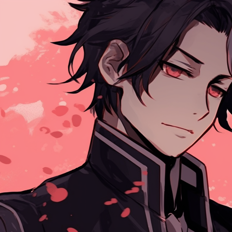 Two characters in samurai outfits, locked in a standoff, high contrast colors. anime matching pfp for couples pfp for discord.