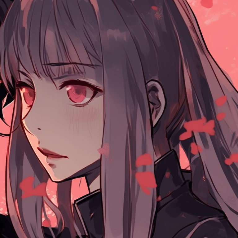 Two characters in samurai outfits, locked in a standoff, high contrast colors. anime matching pfp for couples pfp for discord.