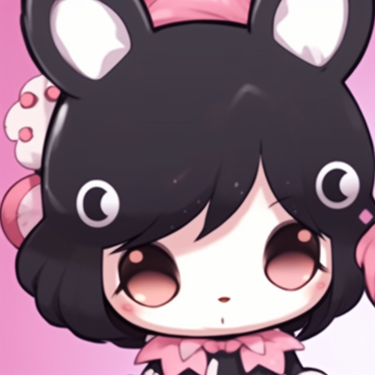 Two characters in chef outfits, detailed accessories and bright background. kawaii my melody and kuromi matching pfp for friends pfp for discord.