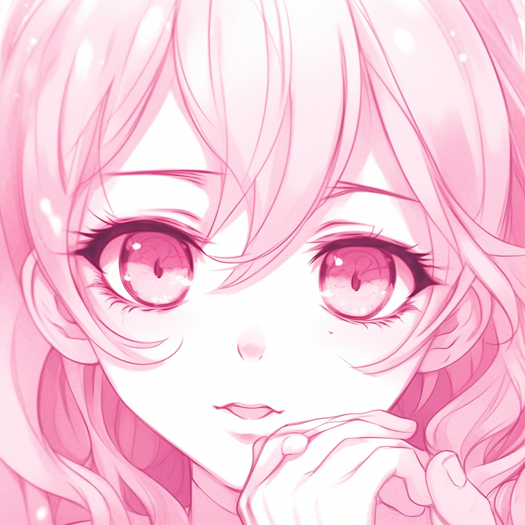 Anime profile picture themed with sakura blossoms, soft gradients and romantic backdrop. classic pink anime pfp styles