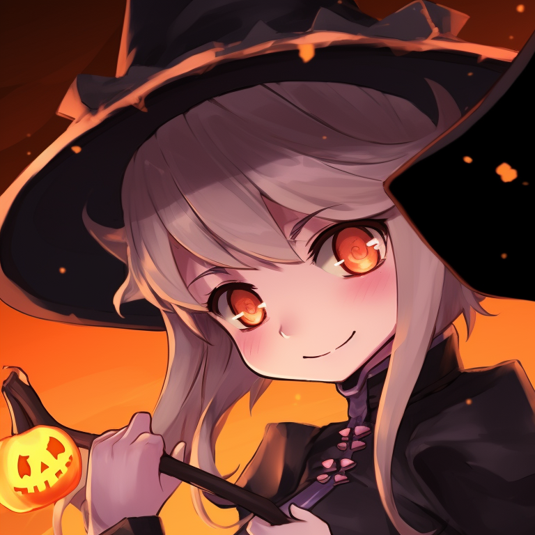 Two main theme characters in Halloween costumes, glowing aura backlighting them. genshin character halloween themed matching pfp pfp for discord.