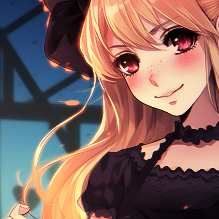 Two characters under a candlelit shadow, minimal colors and strong contrast. spooky halloween theme my dress up darling matching pfp fashion pfp for discord.