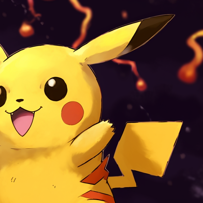 Two Pikachu in playful poses, bright yellow colors with warm background. versatile pokemon matching pfp pfp for discord.