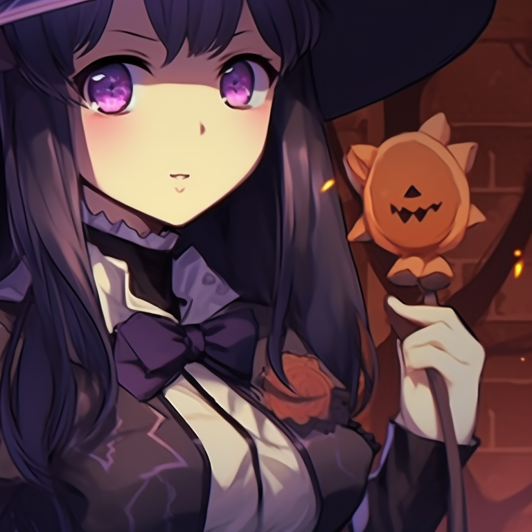 Two characters in Halloween costumes, dark colors with a gothic style, against a haunted house background. non anime matching halloween theme profiles pfp for discord.