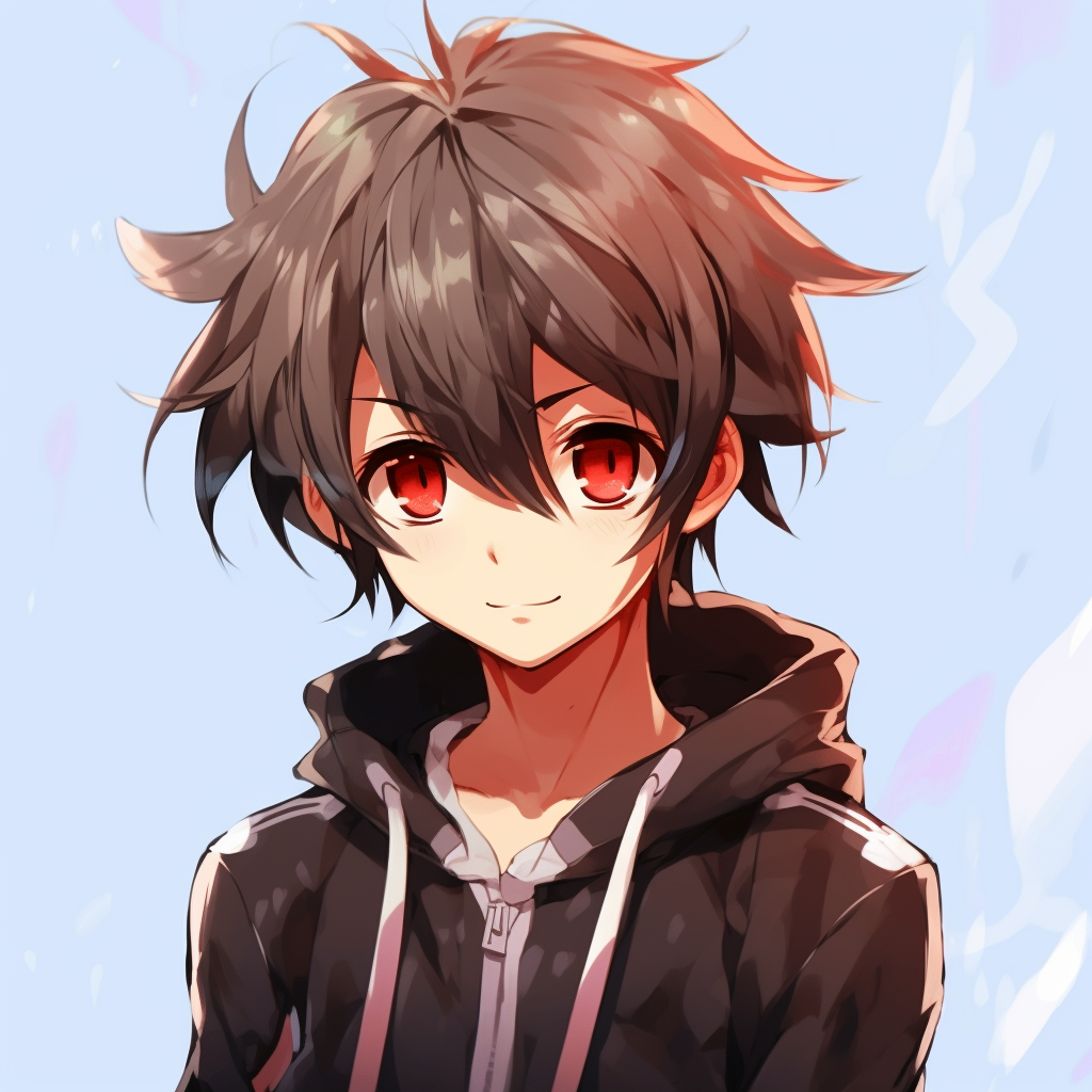 Close-up of an anime character with an intense, overly dramatic stare cute cringe anime pfp examples pfp for discord.