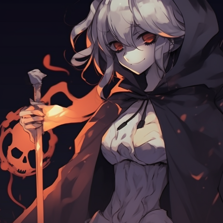 Silhouettes of two characters against a full moon backdrop, strong contrast and eerie atmosphere. discord pfp halloween theme matching ideas pfp for discord.