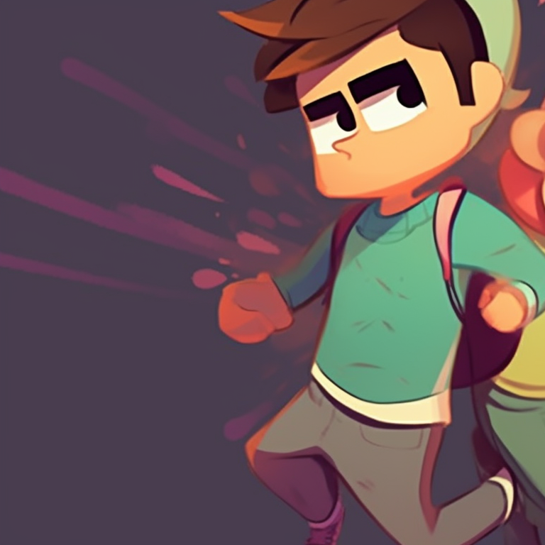 Two characters exchanging calm gazes, with pastel outlines and a serene landscape as a backdrop. innovative pfp cartoons for matching styles pfp for discord.