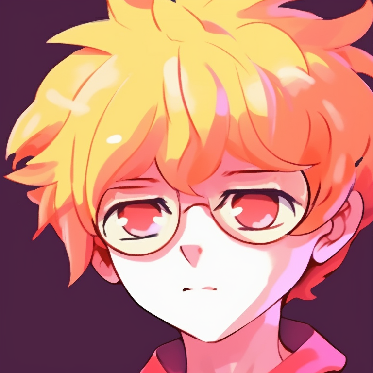 Two characters, high-contrast colors and expressive eyes, engaging in funny antics. funny anime matching pfp collection pfp for discord.