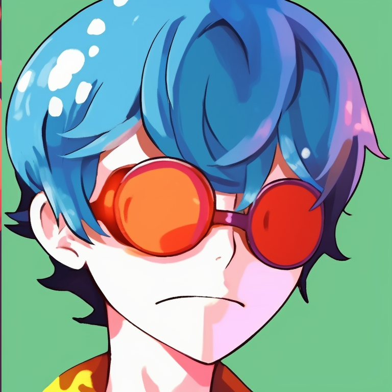 Two characters, high-contrast colors and expressive eyes, engaging in funny antics. funny anime matching pfp collection pfp for discord.