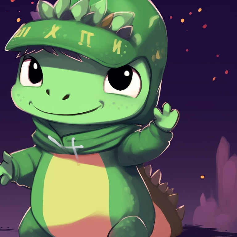 Two animated dinosaurs, one holding a pumpkin, the other with a broomstick, both masquerading for Halloween, illustrated in a friendly, cartoon style. adorable dino matching pfp halloween theme pfp for discord.