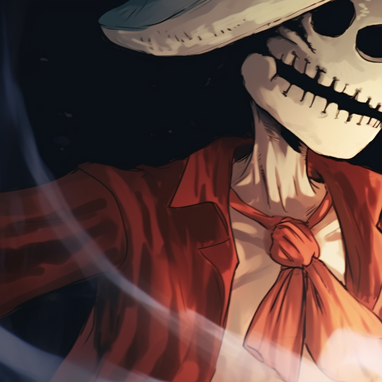 Luffy and Nami under a full moon, offering candy, in a painting-like and classic Halloween color scheme. one piece halloween matching pfp pfp for discord.