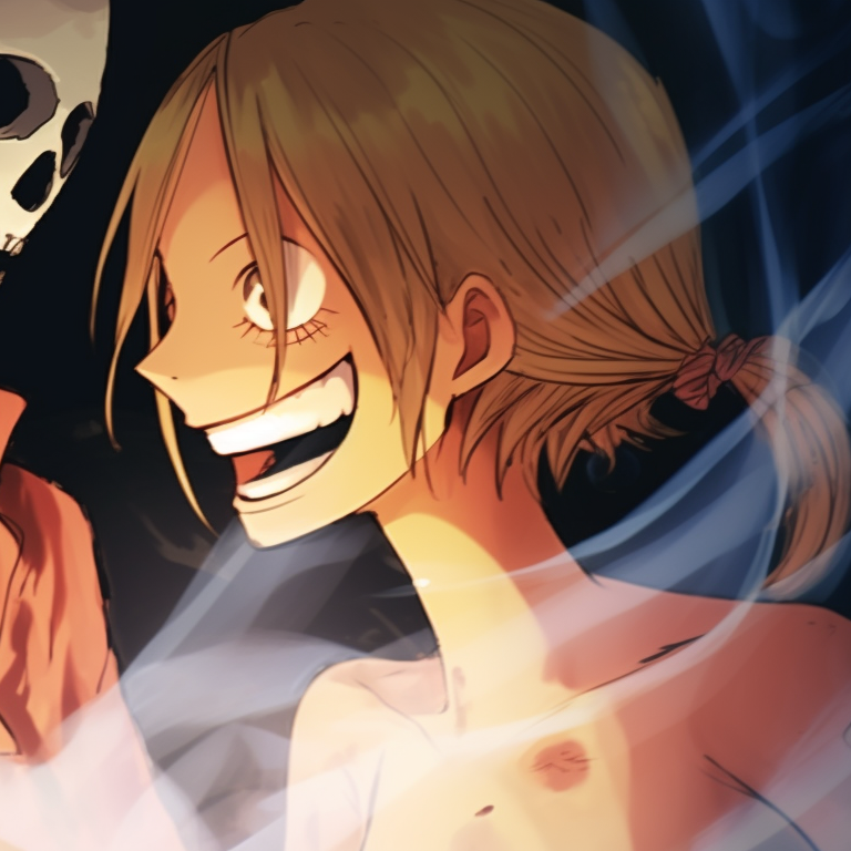 Luffy and Nami under a full moon, offering candy, in a painting-like and classic Halloween color scheme. one piece halloween matching pfp pfp for discord.