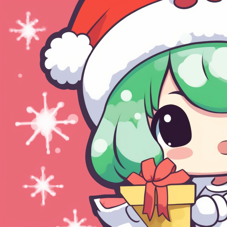 Two characters in serene winter landscape, pastel colors and minimalist style. matching christmas sanrio pfp videos pfp for discord.