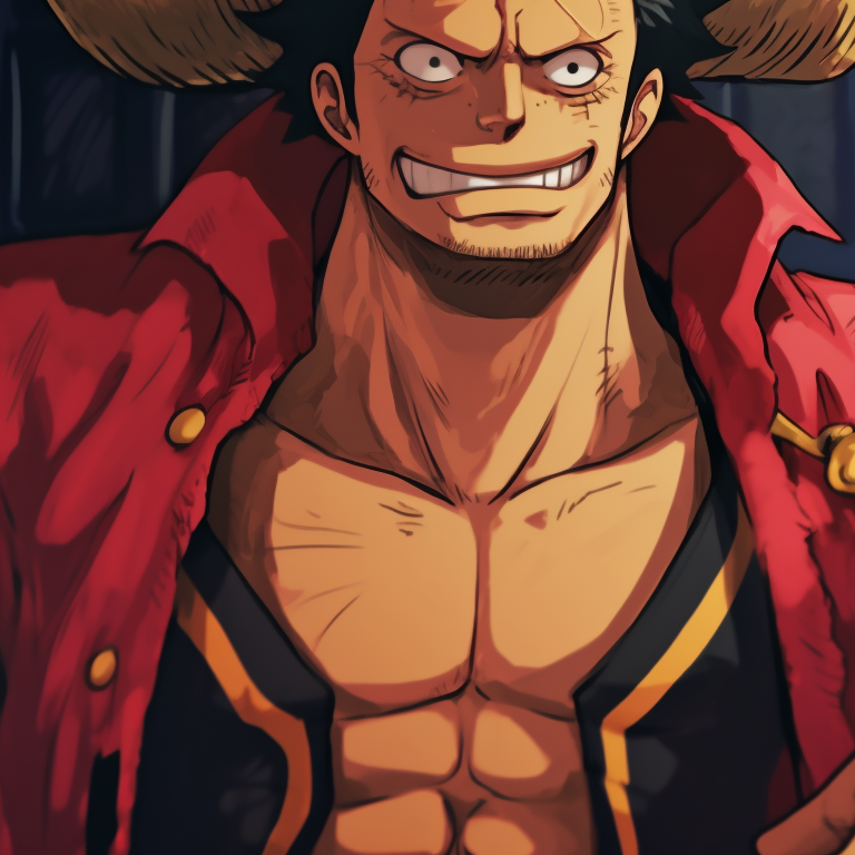 Two One Piece characters in pirate outfits, detailed attire and intense gaze, standing side by side. one piece matching pfp vibes pfp for discord.