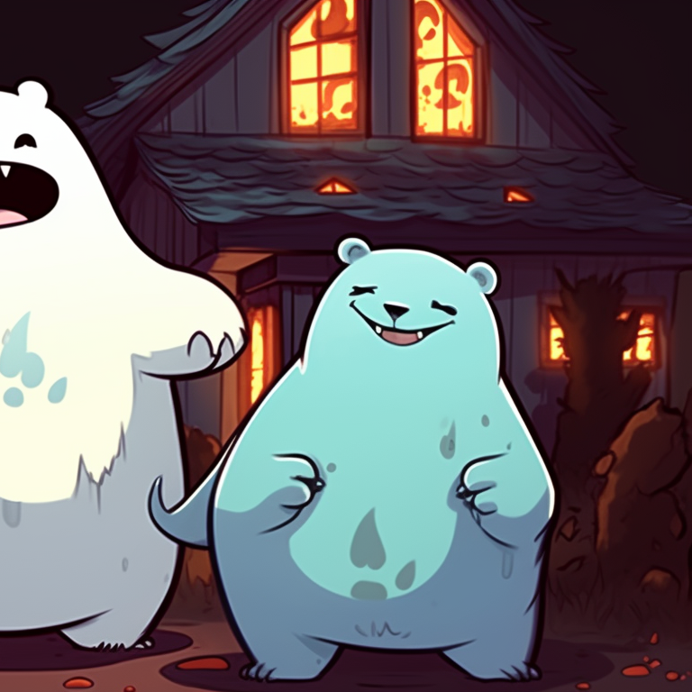 Panda dressed as Dracula, blood-red accents and bold outline. creative we bare bears matching halloween pfps pfp for discord.