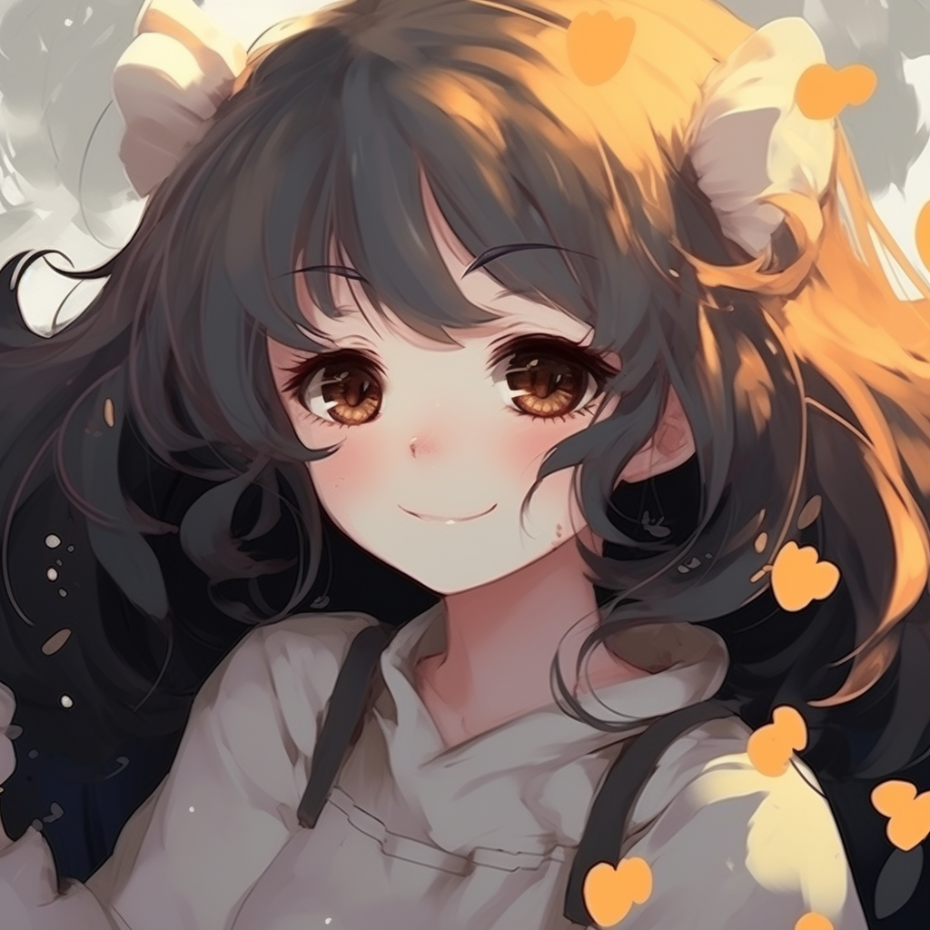 The bright and lively smile of a charming anime girl, the detailed shadowing enhances a sense of depth and realism. charming girl anime pfp