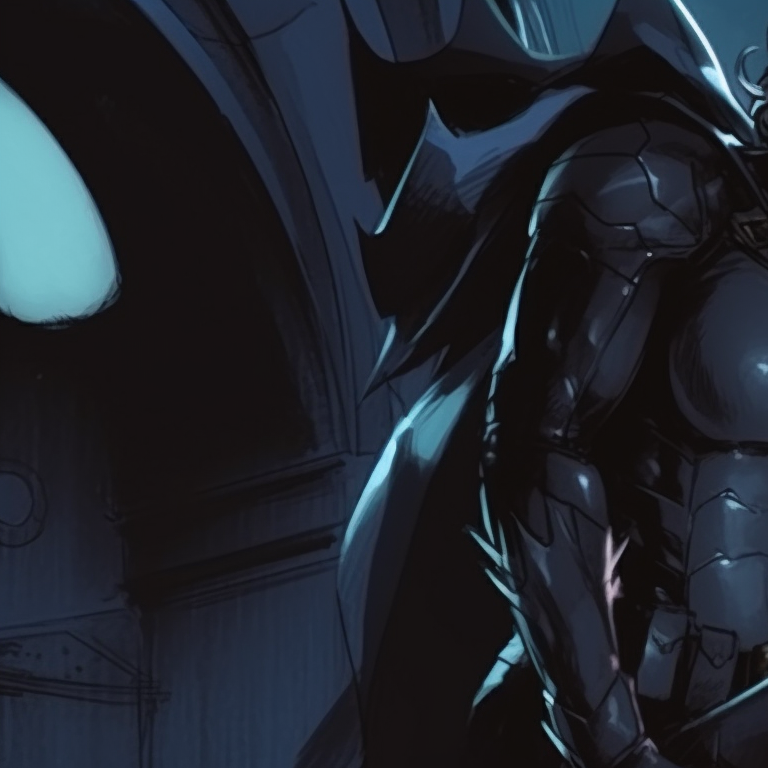 Batman and Catwoman silhouettes against a full moon, stark black and white image. batman and catwoman iconography pfp for discord.