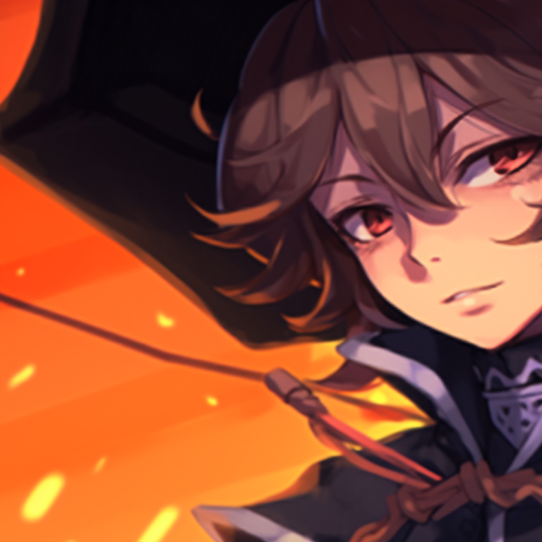 Close-up of two characters in Halloween attire, sharp details and striking expressions. soukoku matching pfp halloween theme pfp for discord.