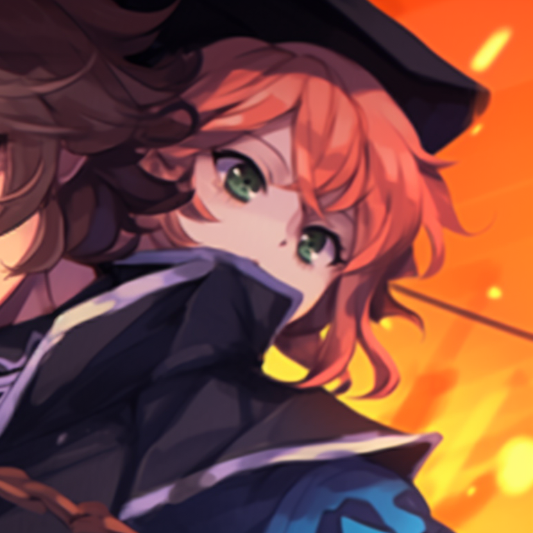 Close-up of two characters in Halloween attire, sharp details and striking expressions. soukoku matching pfp halloween theme pfp for discord.