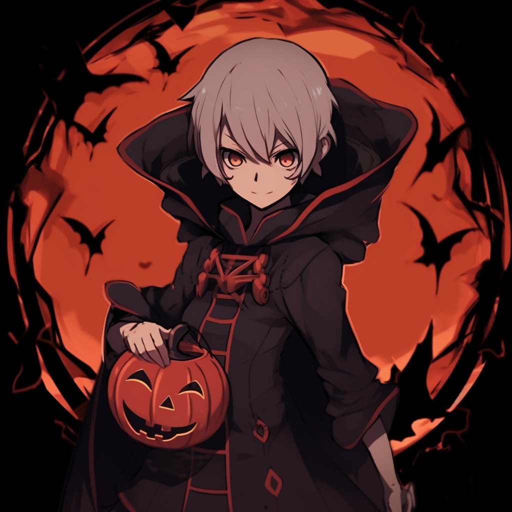 Naruto in darkness, a chilling aura with looming shadows. halloween anime pfp for boys