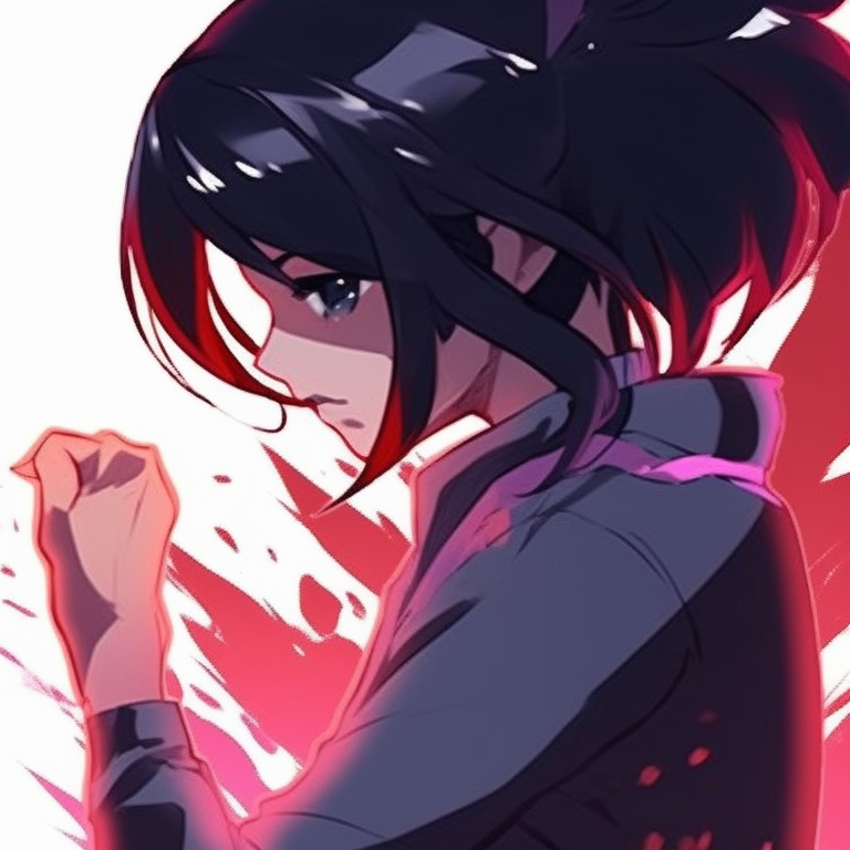 Two characters shown in close-ups, featuring detailed facial expressions and contrasting colors. innovative matching pfps for friends pfp for discord.