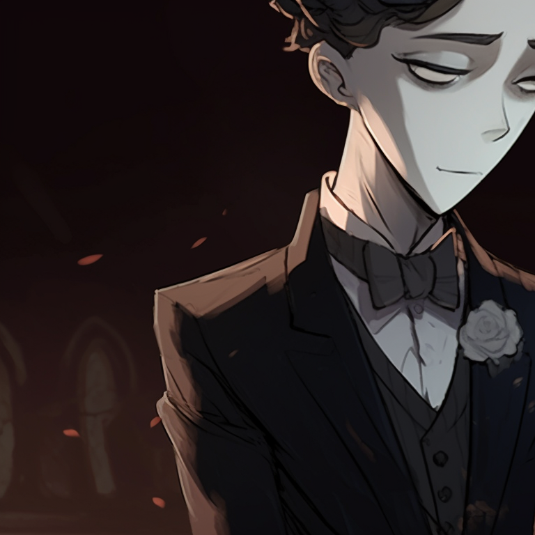 Close-up of the Corpse Bride and her groom, highly detailed with cooler hues. hd pfp corpse bride pfp for discord.