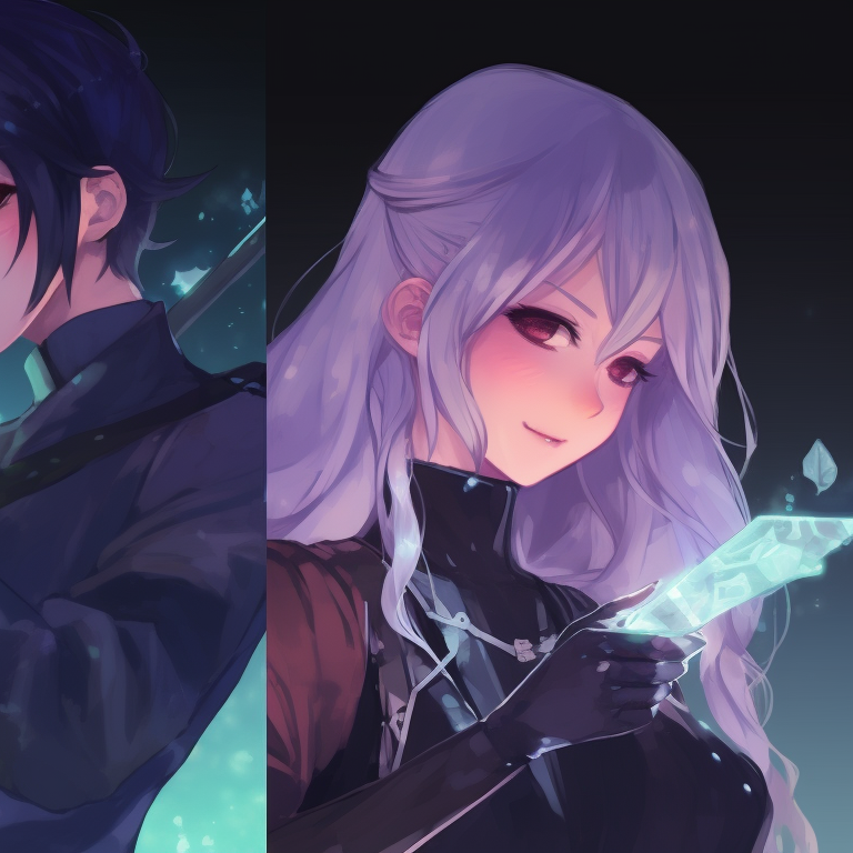 Four characters in matching uniforms, solid line work, and primary colors. unique matching pfp for 4 friends pfp for discord.