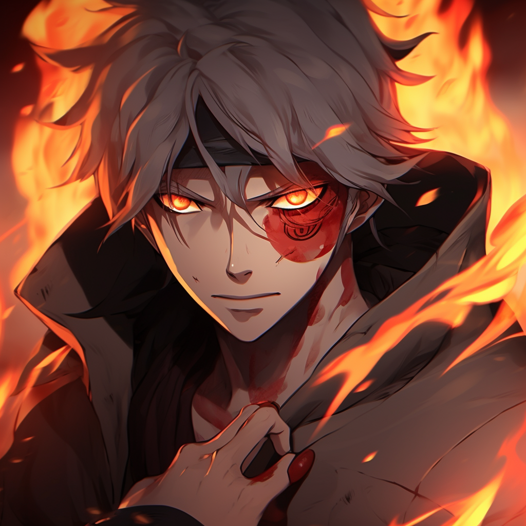 Profile picture of Portgas D. Ace from One Piece with his signature fire fist fire anime pfp hd quality