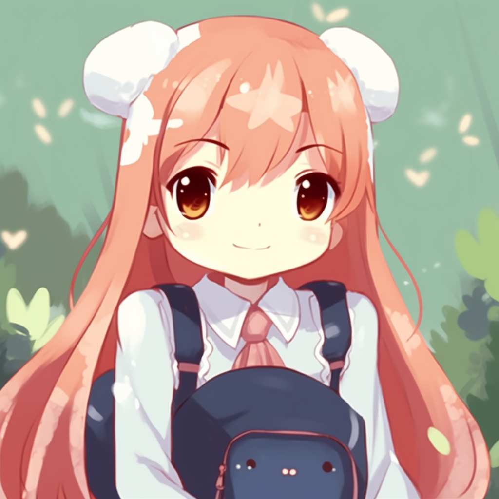 Asuna's anime-styled school uniform is highlighted with vivid colors and specific school insignia. aesthetic pfp for school pfp for discord.